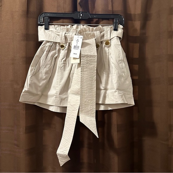 NWT Ramy Brook Sandstone Tie Belt Paperbag Zaydie Shorts Size 00 reg $265 - Picture 6 of 9